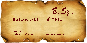 Bulyovszki Szófia névjegykártya